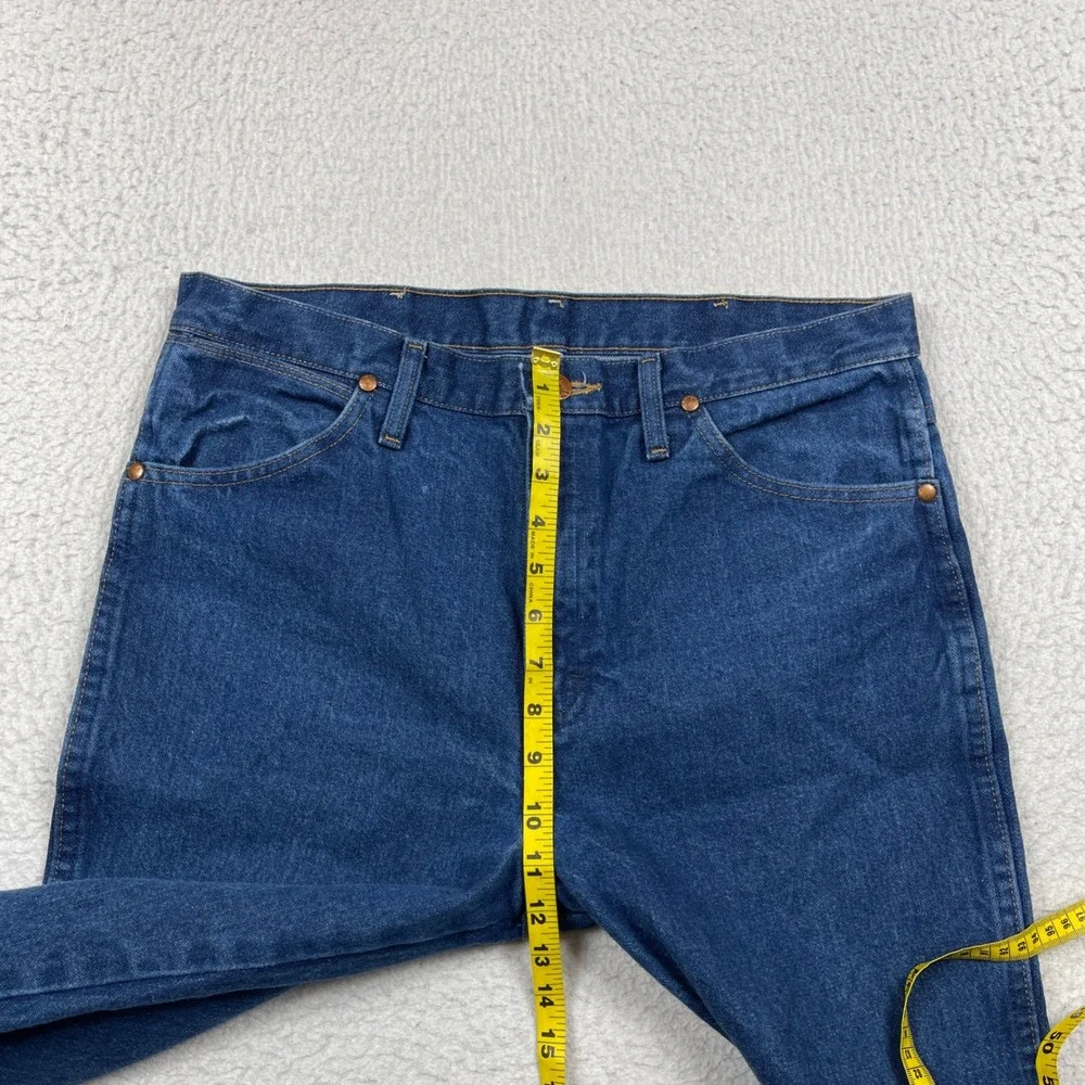 Wrangler Jeans Mens 34x32 (Fit 34x27) Blue Slim Fit Cowboy Cut Western Workwear